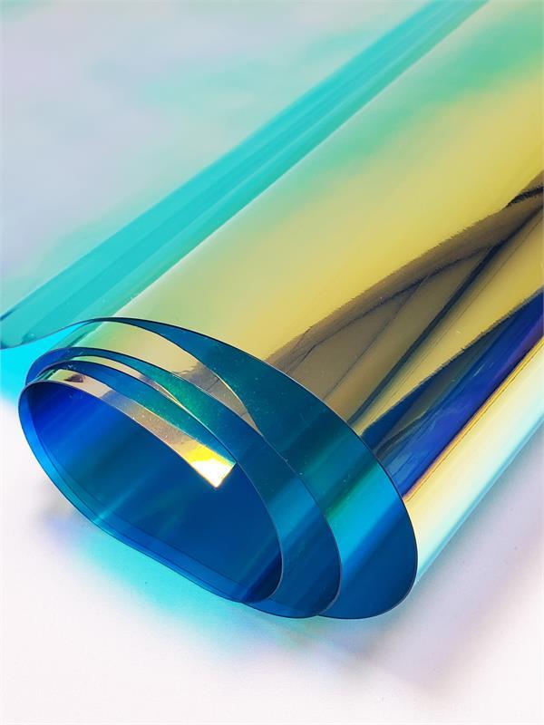 Metallic Transparent Hologram Plastic Vinyl, Blue