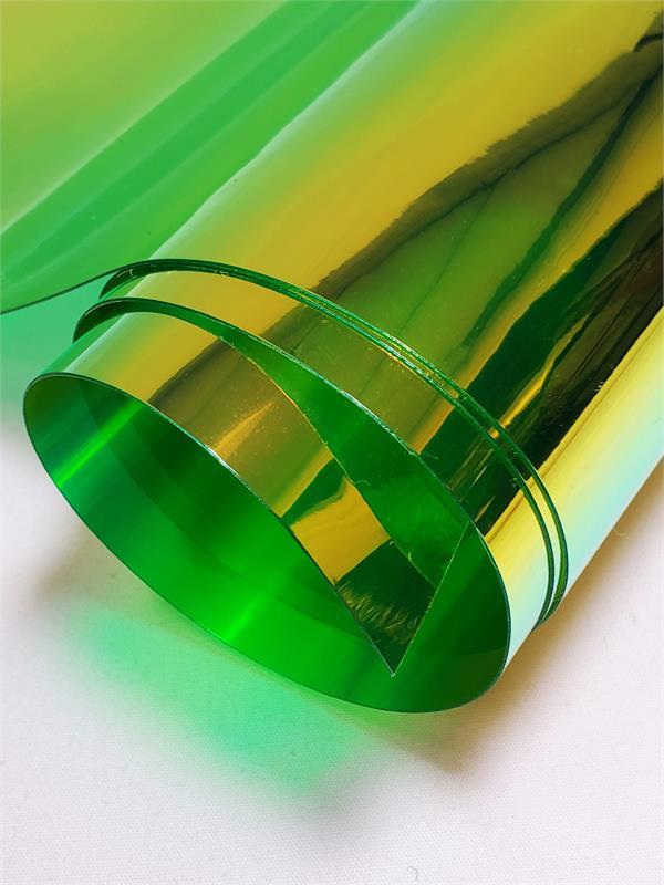 Metallic Transparent Hologram Plastic Vinyl, Green