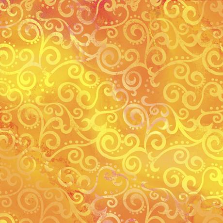 Quilting Treasures Ombre Scroll - Canary