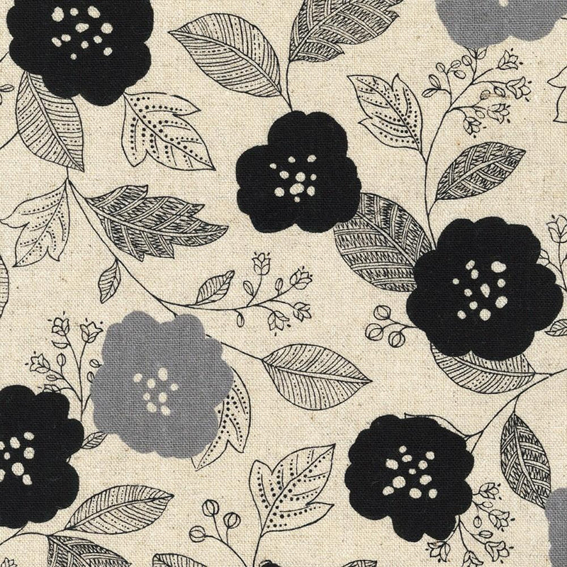 Sevenberry Canvas, Large Floral, Black