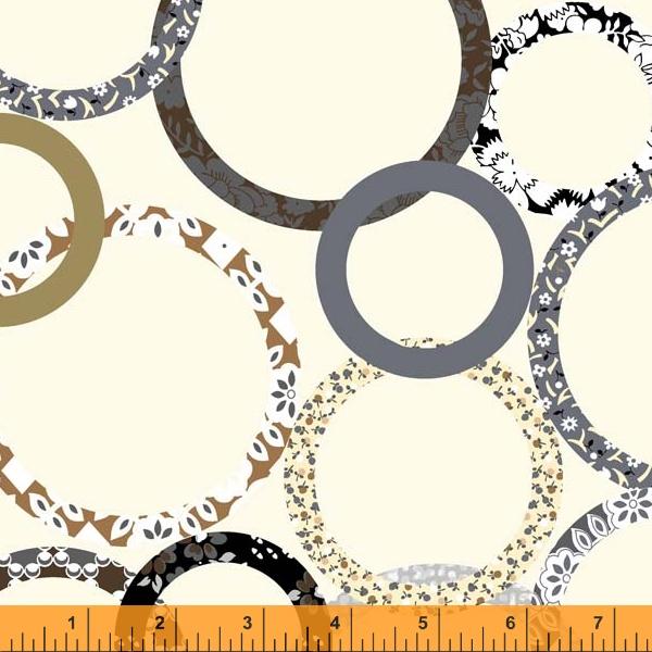 Spotted Rings, 108" Quilt Backing, Ecru,