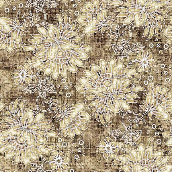 Treasured by QT Fabrics, Large Floral, Taupe
