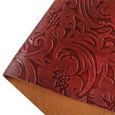 Vinyl, Embossed Retro Leather Look, Burgundy