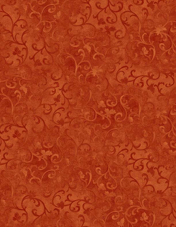 Wilmington Fabrics, Essentials Scrolls, Orange-Red